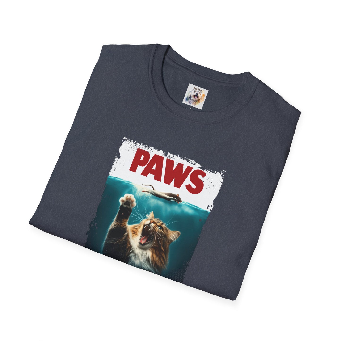Paws - Jaws Cat - Kitty - MamaDeSushi - Unisex Softstyle T-Shirt
