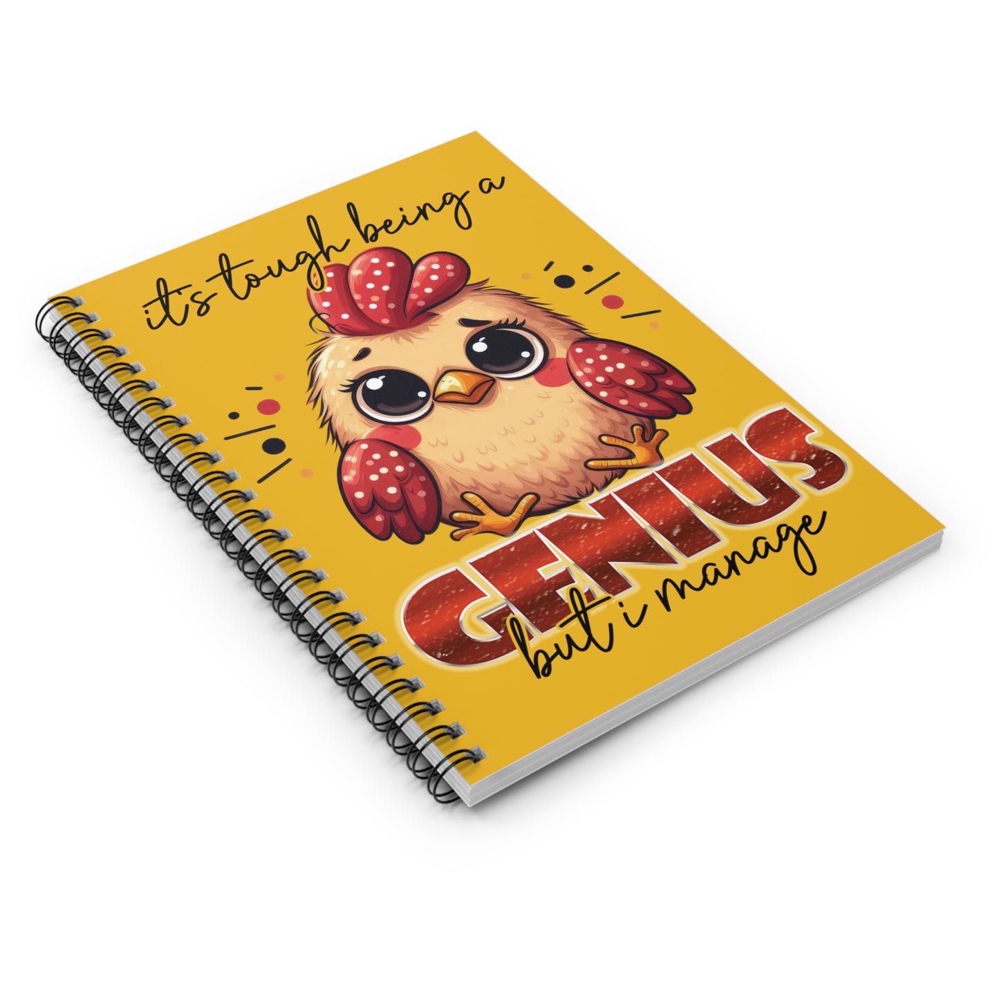 Genius Spiral Notebook - Ruled Line, Journal, Diary, Writing Notebook, Gift for Students, Back to School