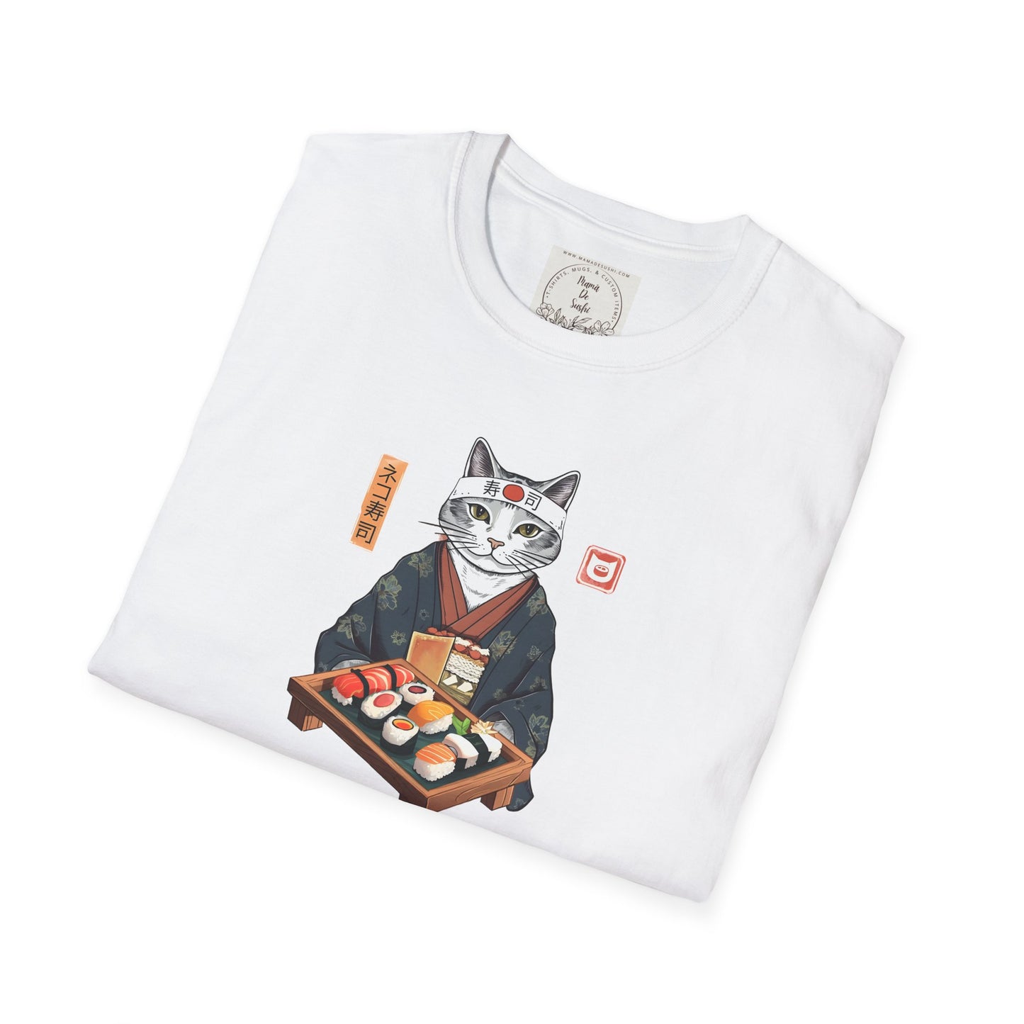 Sensei Kitty - Sushi - MamaDeSushi - Unisex Softstyle T-Shirt