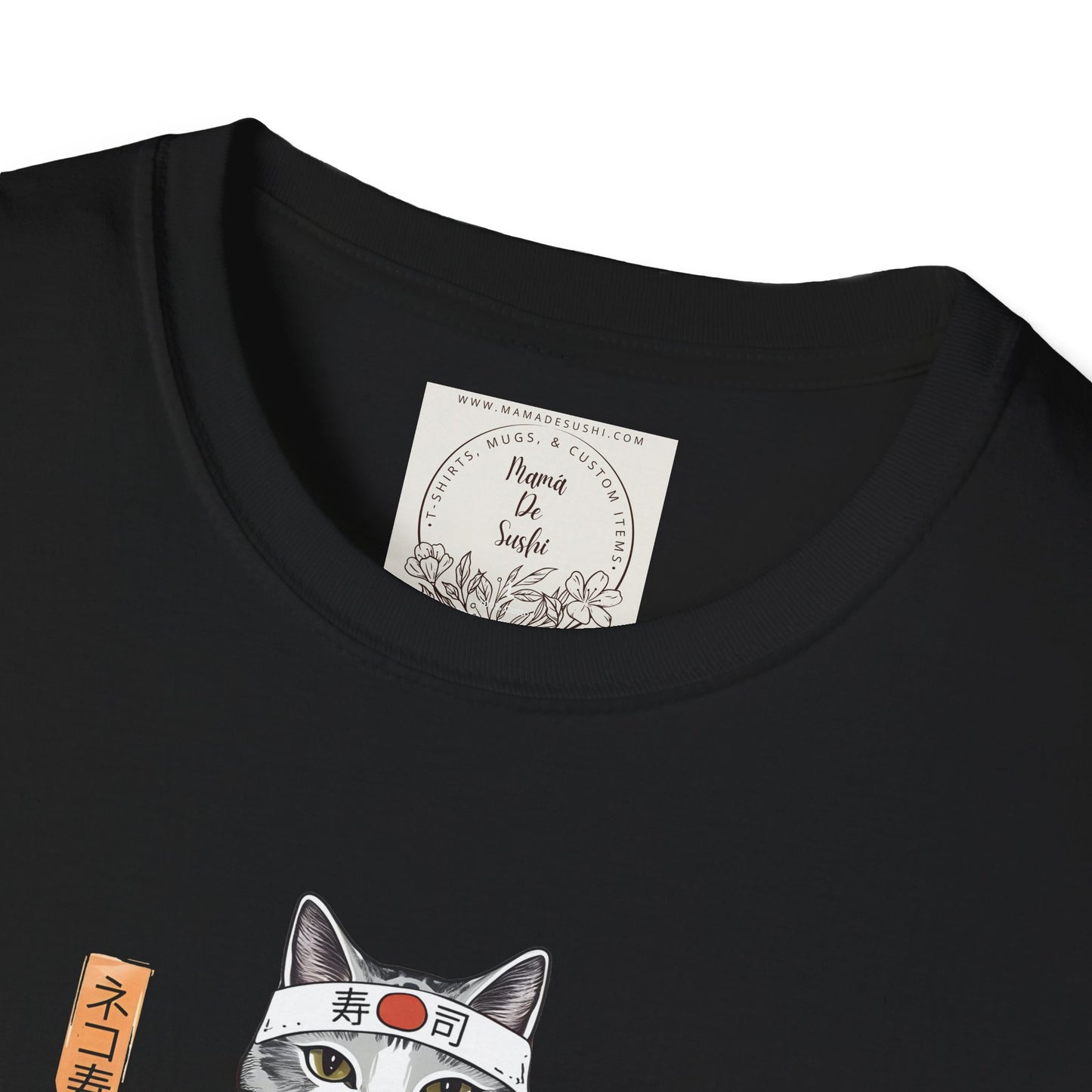 Sensei Kitty - Sushi - MamaDeSushi - Unisex Softstyle T-Shirt