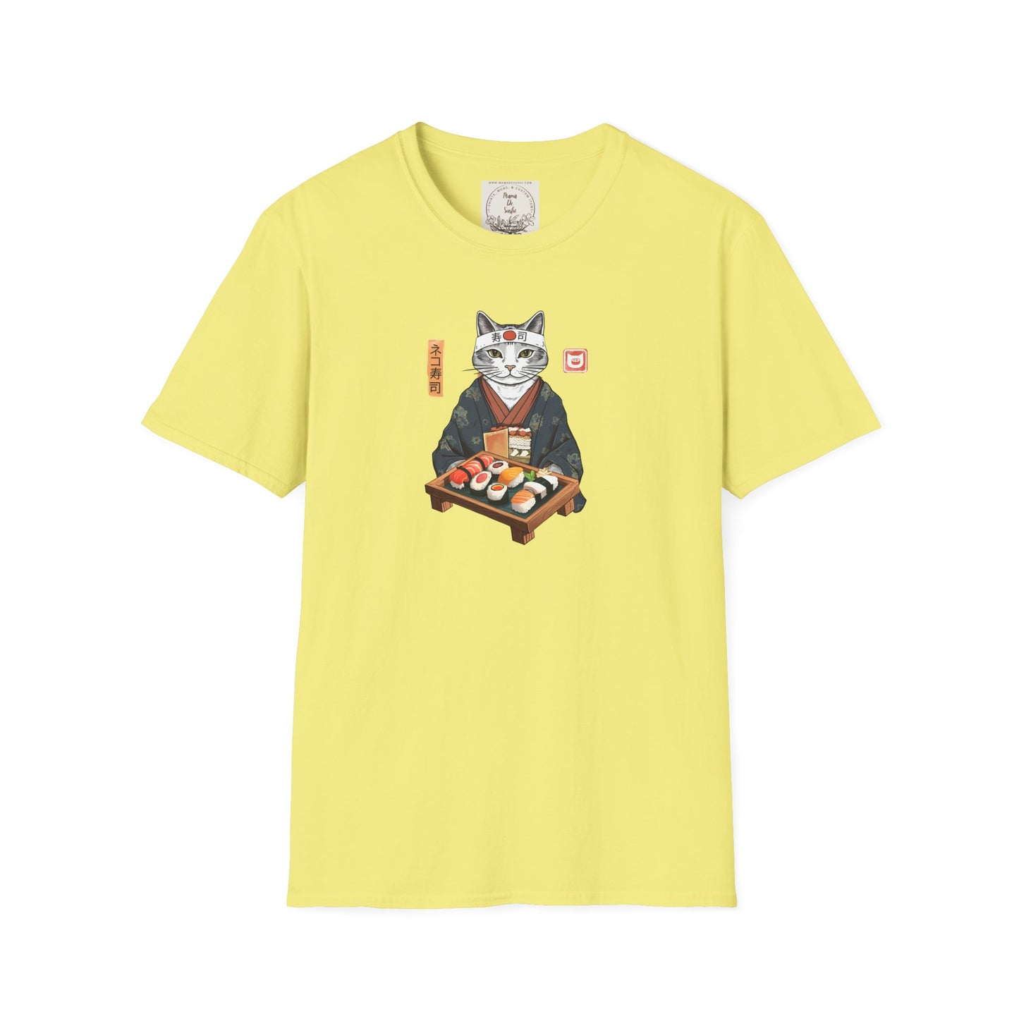 Sensei Kitty - Sushi - MamaDeSushi - Unisex Softstyle T-Shirt