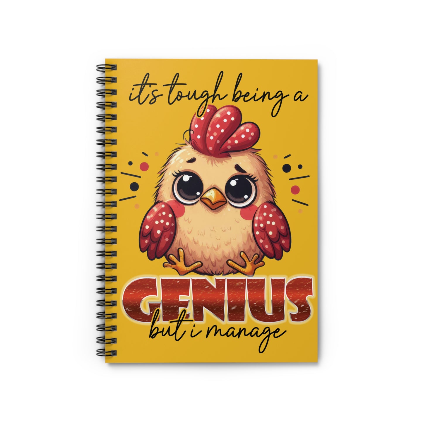 Genius Spiral Notebook - Ruled Line, Journal, Diary, Writing Notebook, Gift for Students, Back to School