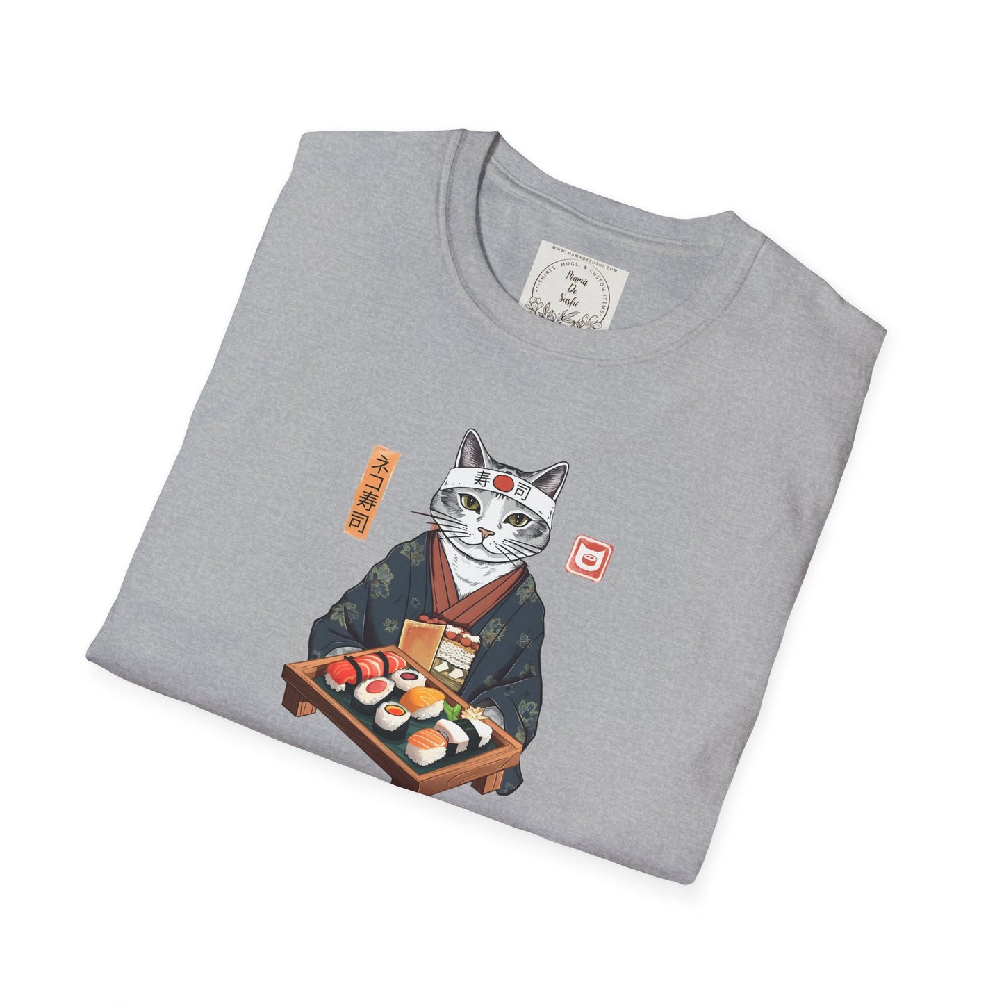Sensei Kitty - Sushi - MamaDeSushi - Unisex Softstyle T-Shirt