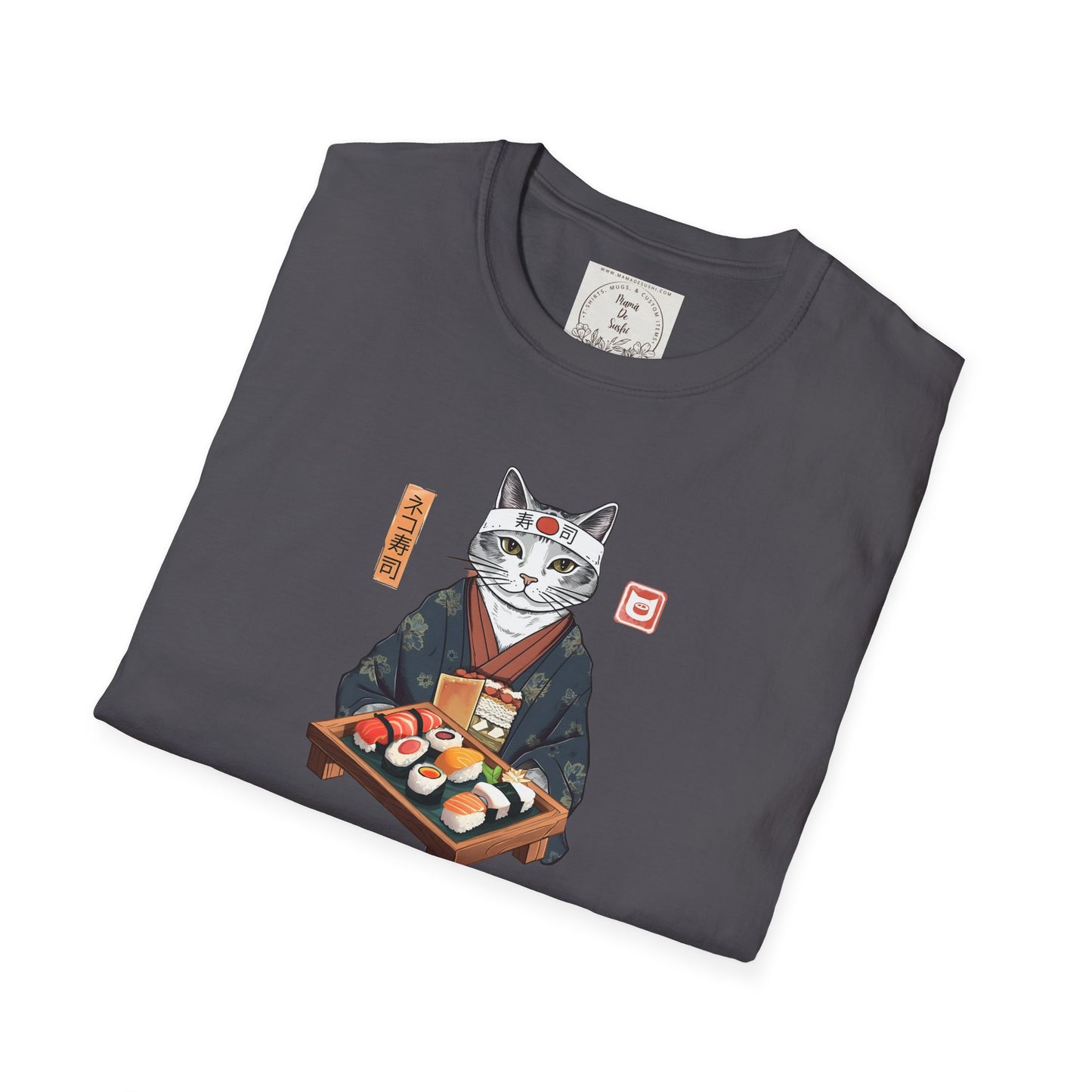 Sensei Kitty - Sushi - MamaDeSushi - Unisex Softstyle T-Shirt