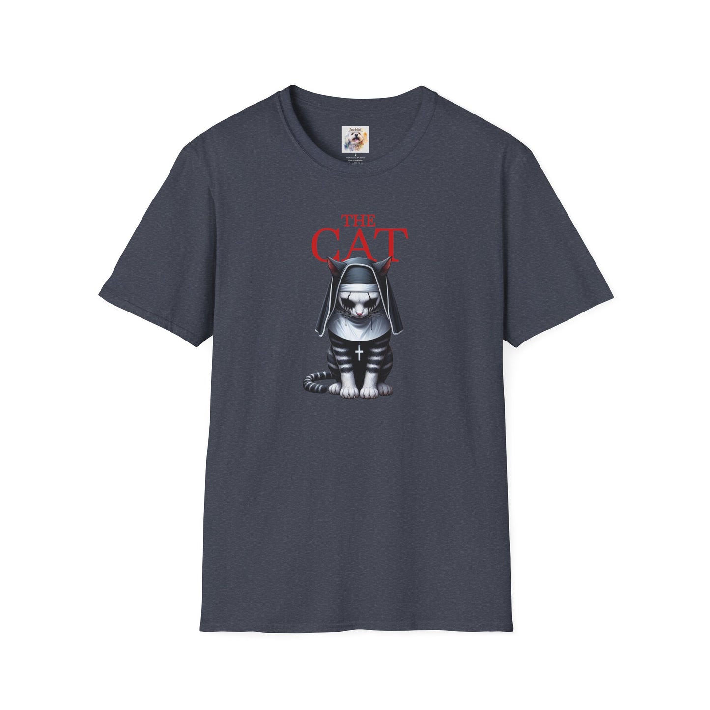 Cat Kitty Unisex Softstyle T-Shirt Nun Design