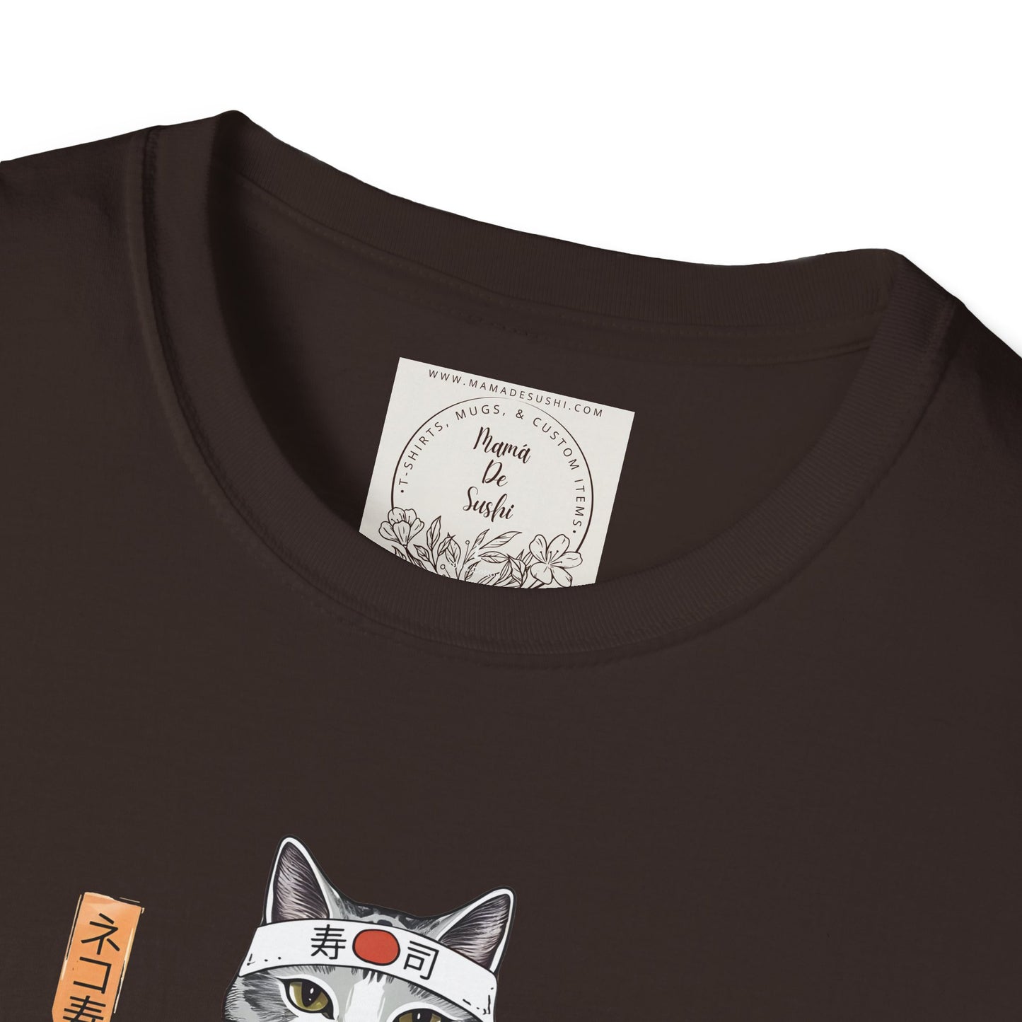 Sensei Kitty - Sushi - MamaDeSushi - Unisex Softstyle T-Shirt