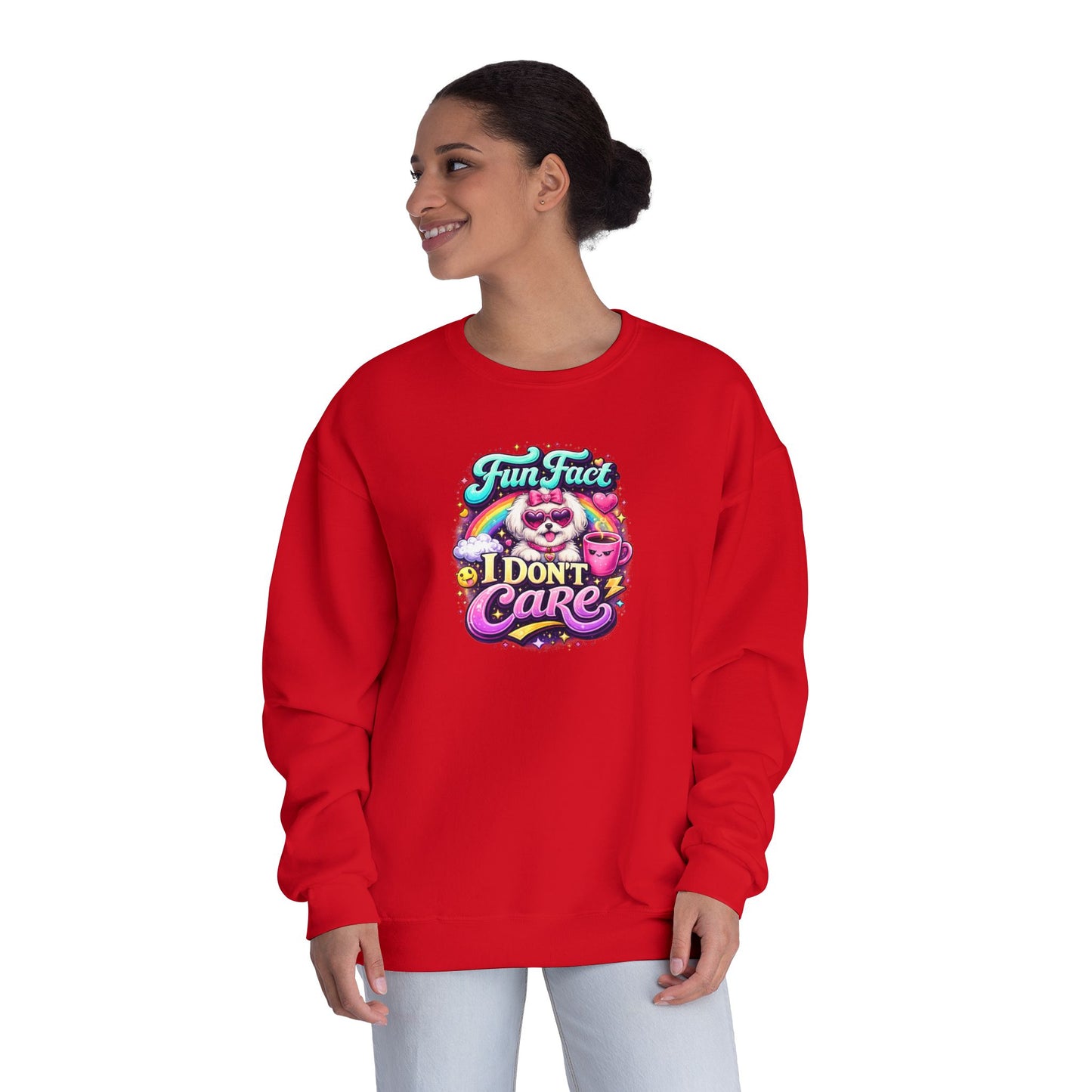 Unisex NuBlend® Crewneck Sweatshirt - Fun Fact, I don't care - Maltese