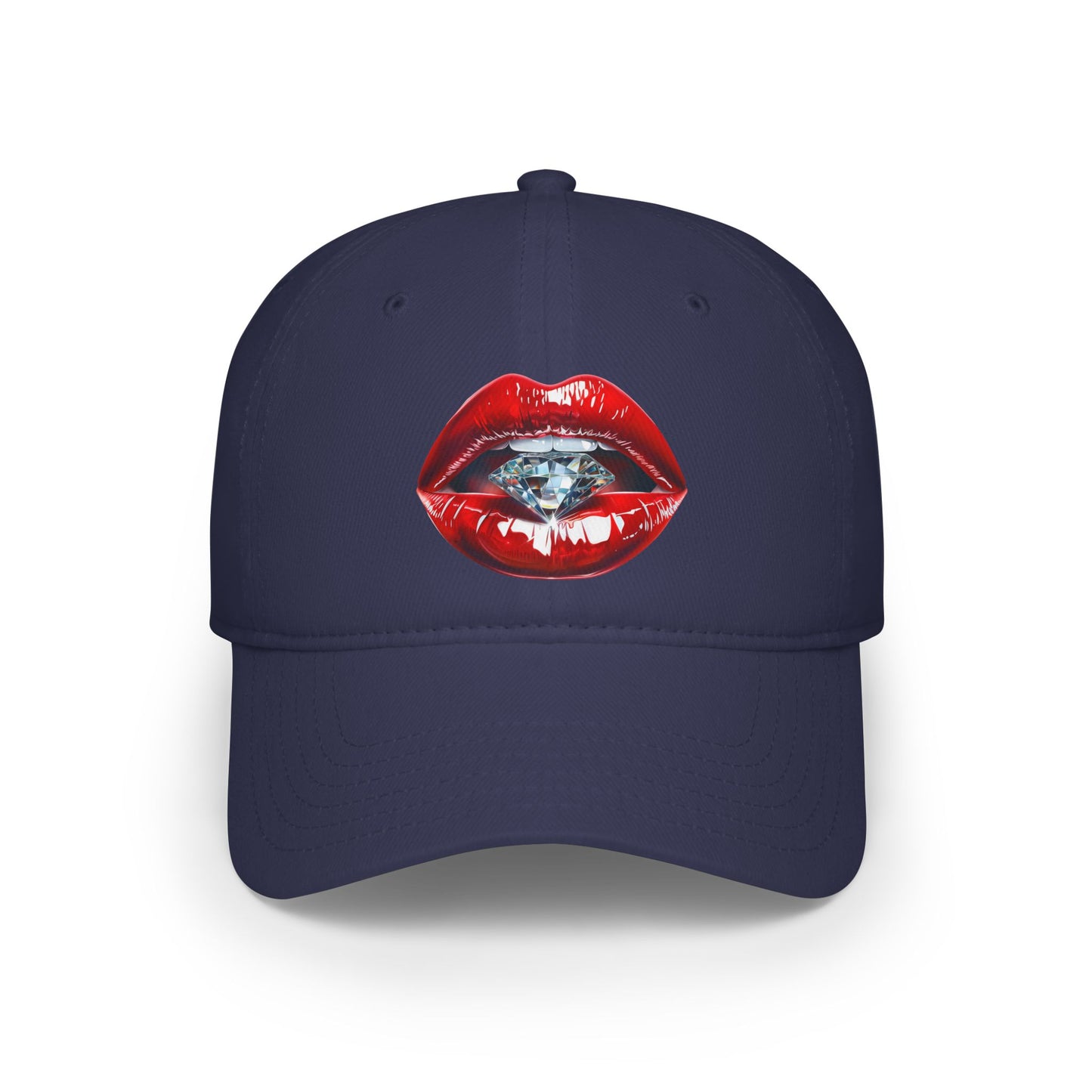 Lips that tease, diamonds that please - Low Profile Baseball Cap