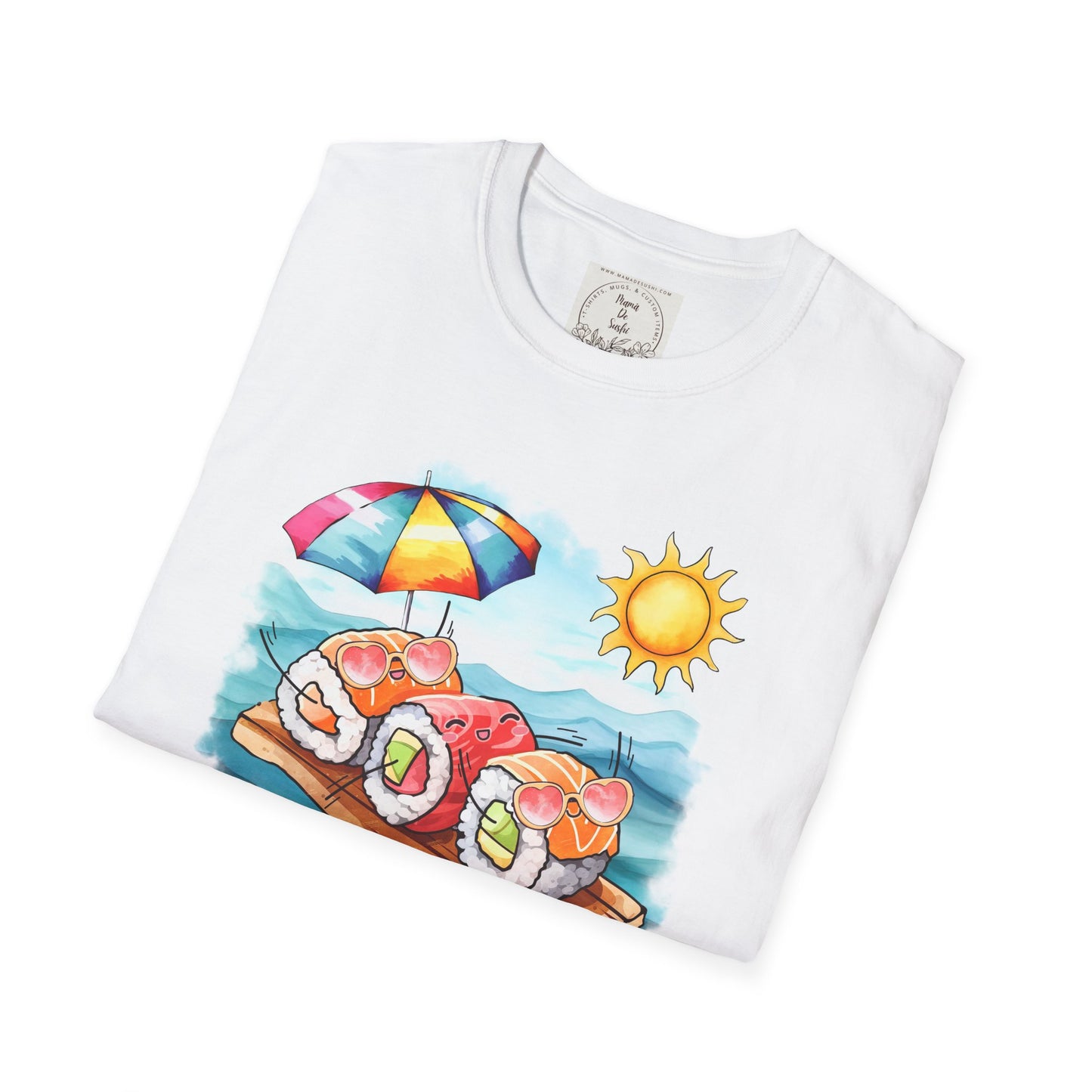 Sushi Time - Beach Scene - MamaDeSushi - Unisex Softstyle T-Shirt