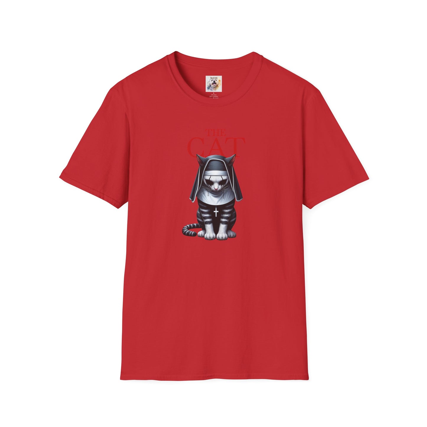 Cat Kitty Unisex Softstyle T-Shirt Nun Design