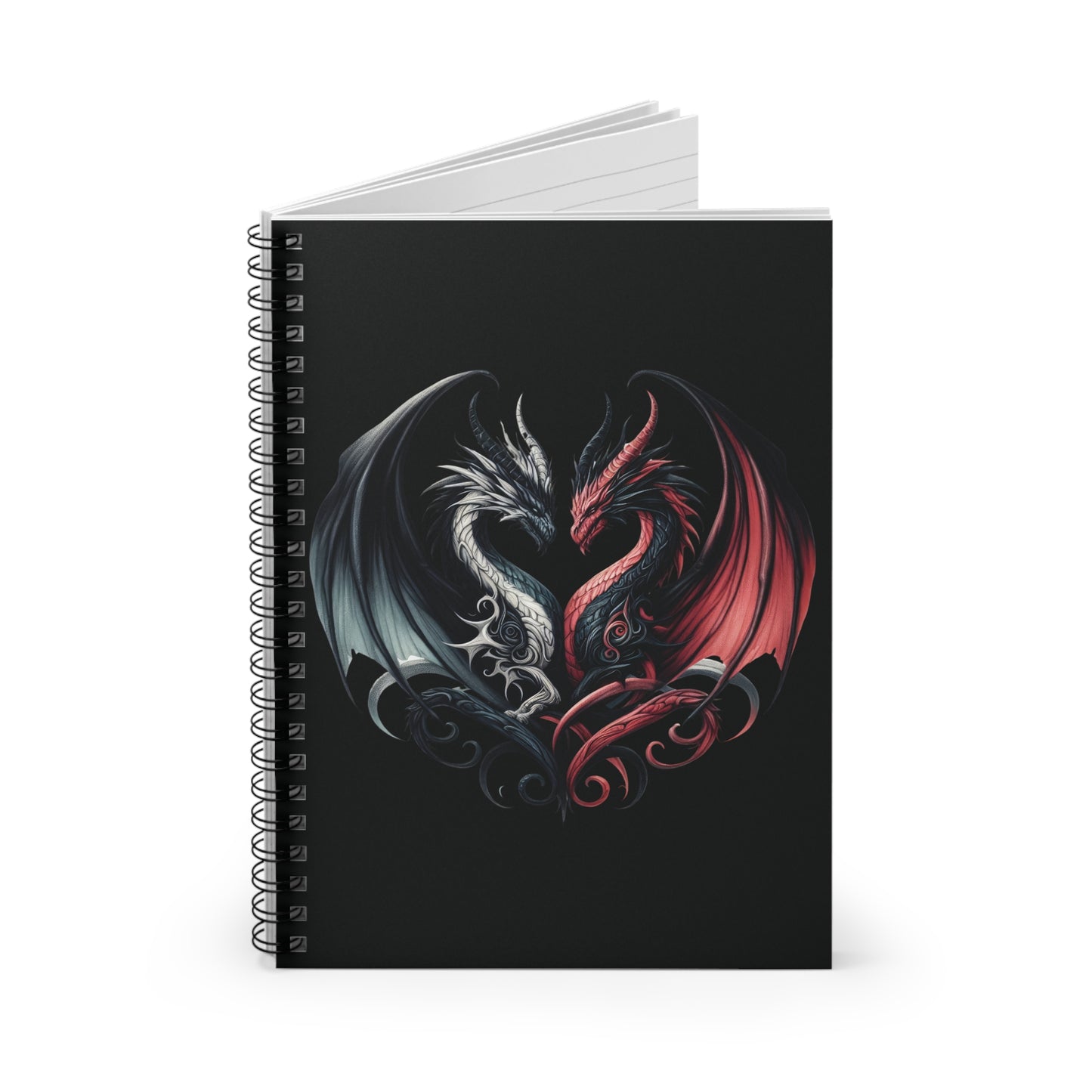Dragon Mirror Spiral Notebook - Ruled Line, Journal, Diary, Sketchbook, Dragon Lover Gift, Fantasy Stationery