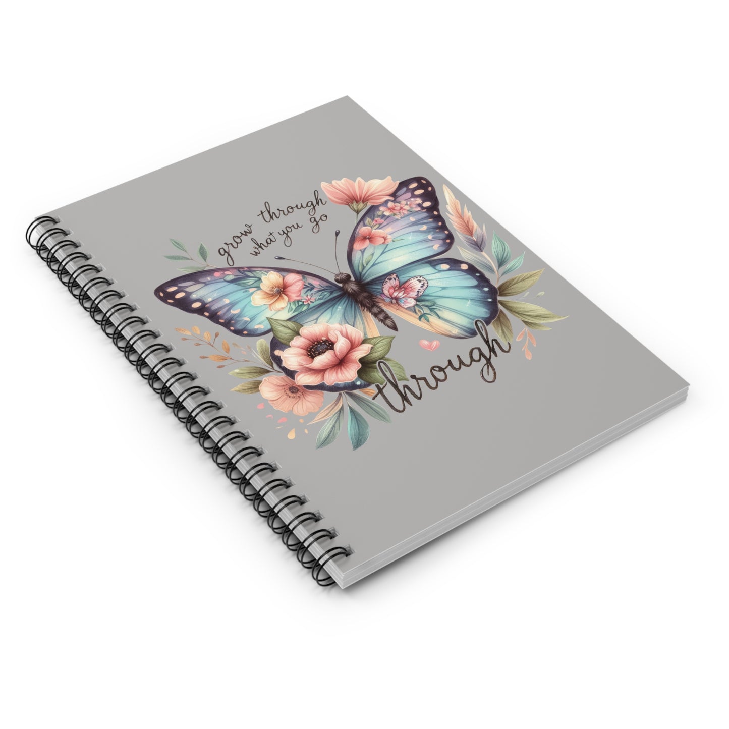 Butterfly Spiral Notebook - Ruled Line, Inspirational Quote Journal, Motivational Stationery, Positive Notepad