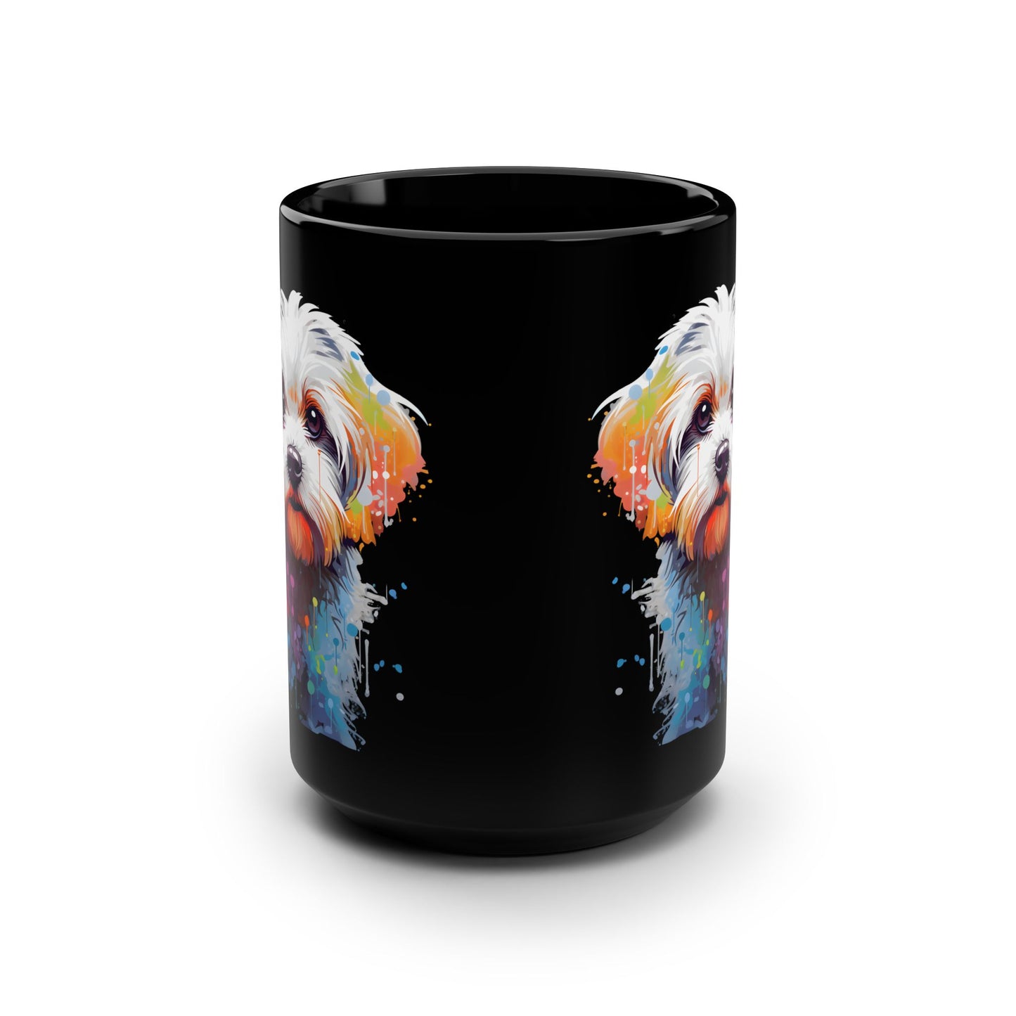 Splish Splash Maltese - MamaDeSushi - Black Mug, 15oz
