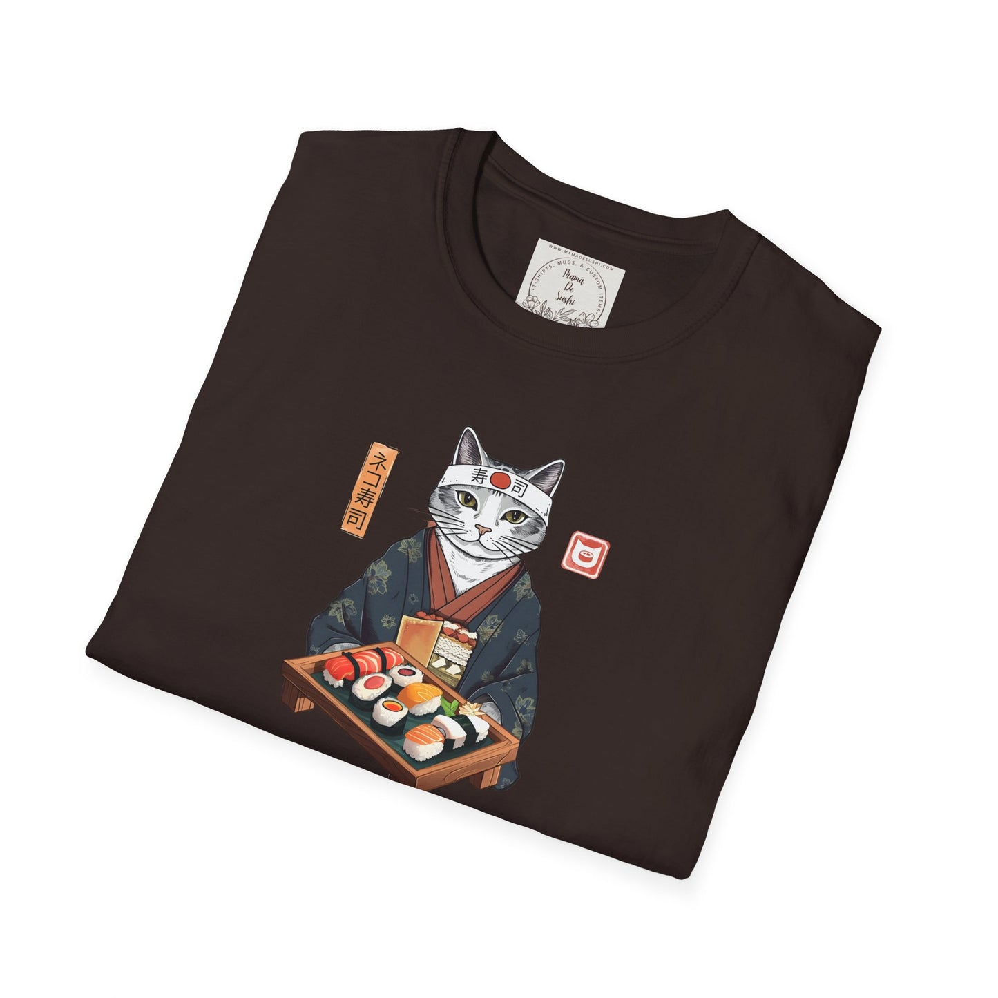 Sensei Kitty - Sushi - MamaDeSushi - Unisex Softstyle T-Shirt