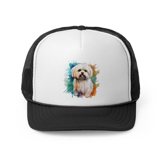 Maltese Maltipoo Watercolor - MamaDeSushi - Trucker Caps