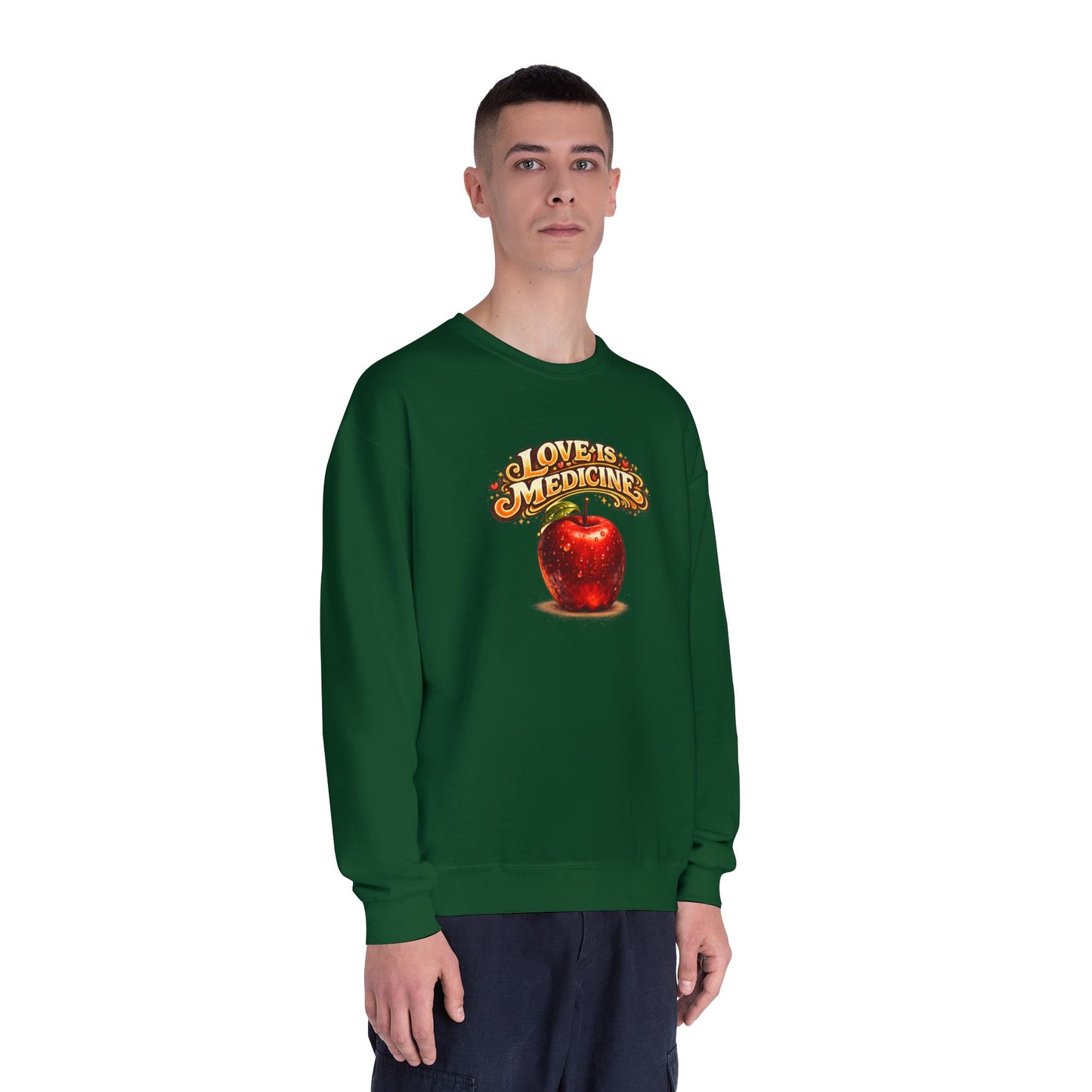 Unisex NuBlend® Crewneck Sweatshirt - Love is Medicine - Manzana