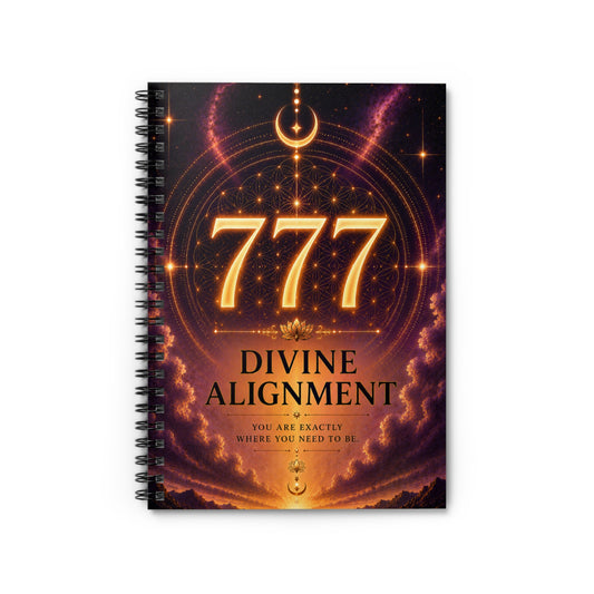 777 Divine Alignment Spiral Notebook — Spiritual Journal for Manifestation & Intuition