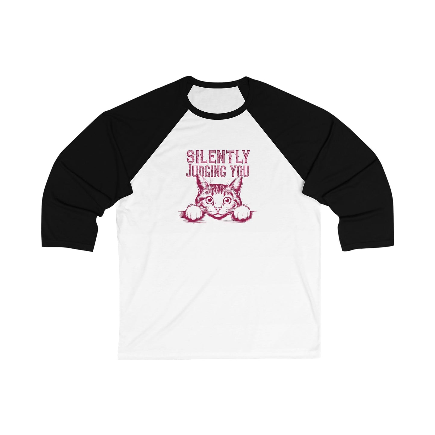 Cat Lover Baseball Tee, Silently Judging you Cat Shirt, Funny Pet Owner Raglan, Vintage Baseball Tshirt, Animal Graphic Tee, Cat Mom Gift