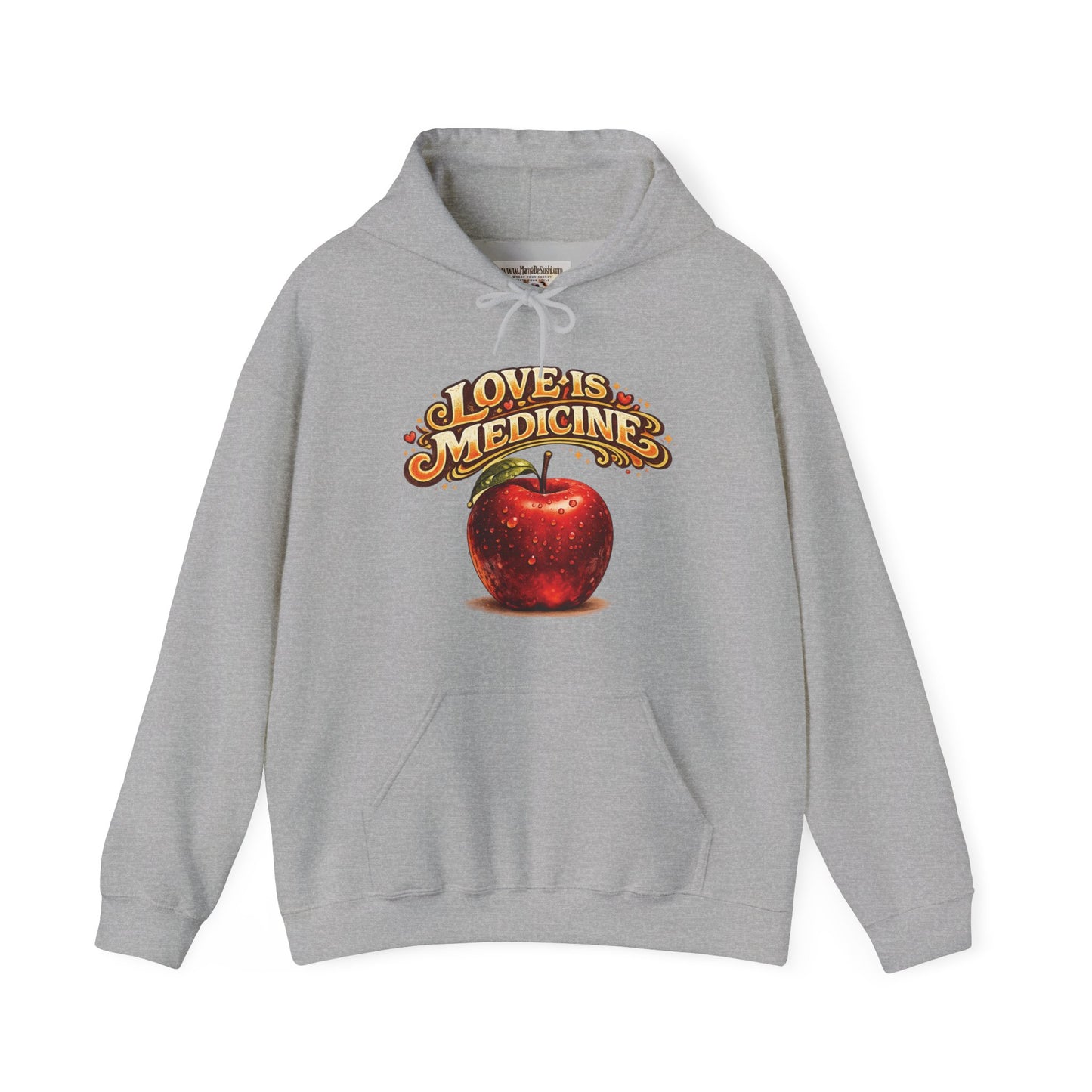Unisex Heavy Blend™ Hooded Sweatshirt - Love is Medicine - Manzana