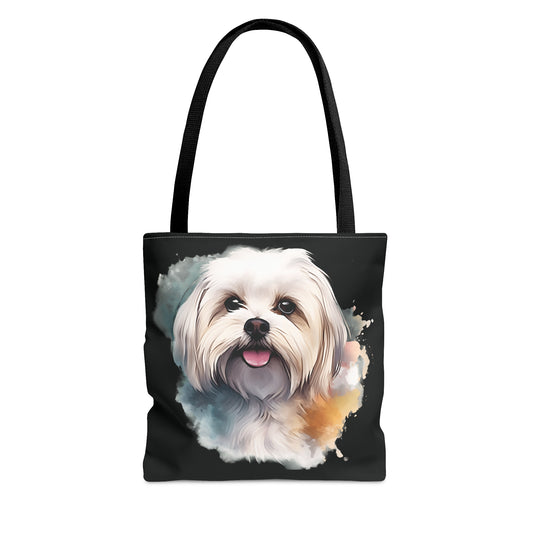 Maltese Maltipoo Watercolor tongue out - MamaDeSushi - Tote Bag (AOP)