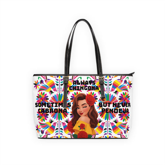 Chic PU Leather Shoulder Bag - Always Chingona, Fashionable Tote for Confident Women, Perfect Gift for Celebrations