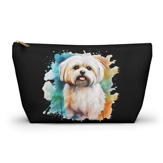 Maltese Maltipoo Watercolor - MamaDeSushi - Accessory Pouch w T-bottom