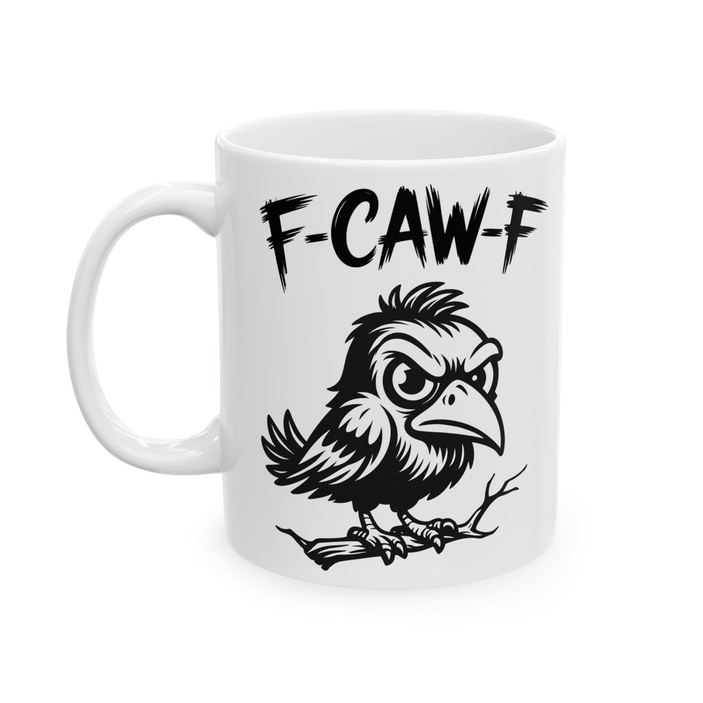F-Caw-F Moody Raven - Ceramic Mug - Motivational Gift for Coffee Lovers, Office Desk Decor, Holiday & Birthday Present, Fun Quote