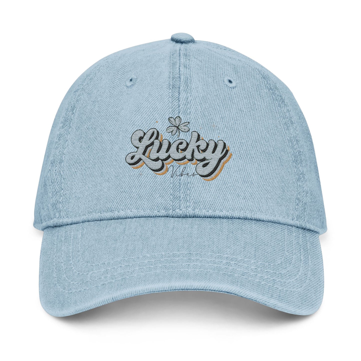 Lucky Embroidered Denim Hat, Casual Cap for Everyday Wear, Perfect Gift for Birthdays, Summer Outings, Trendy Accessories
