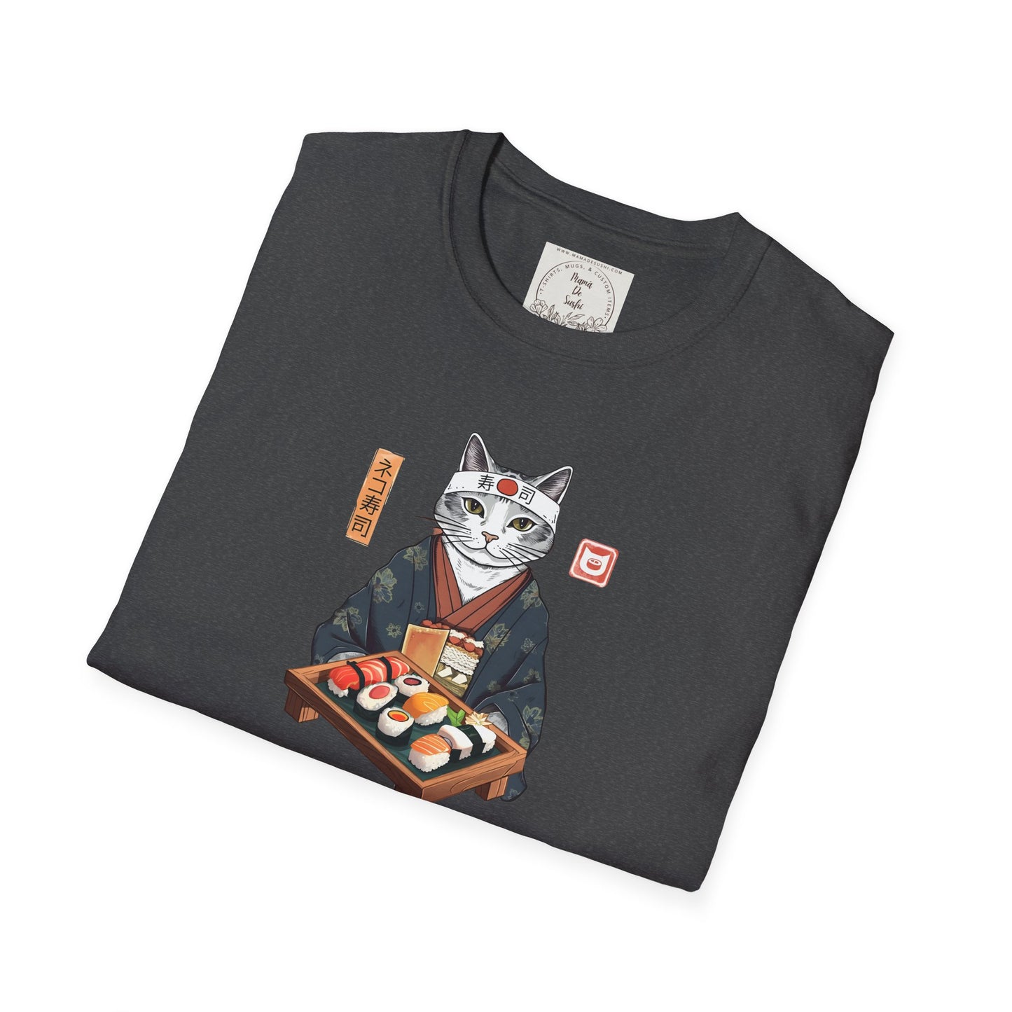 Sensei Kitty - Sushi - MamaDeSushi - Unisex Softstyle T-Shirt