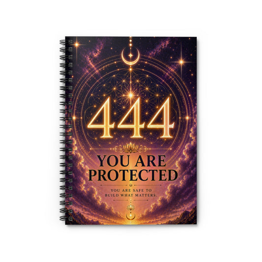 444 You Are Protected Spiral Notebook — Spiritual Affirmation Journal