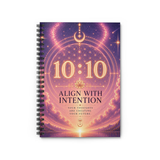 10:10 Align With Intention Notebook — Ruled Spiral Journal for Manifestation & Daily Intentions