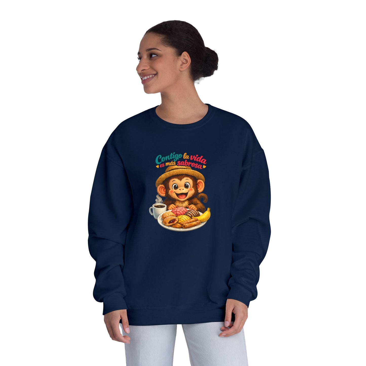 Unisex NuBlend® Crewneck Sweatshirt - Contigo La Vida Es Mas Sabrosa