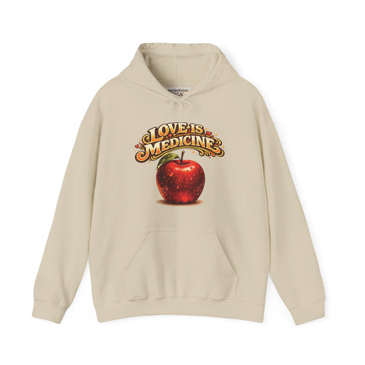 Unisex Heavy Blend™ Hooded Sweatshirt - Love is Medicine - Manzana