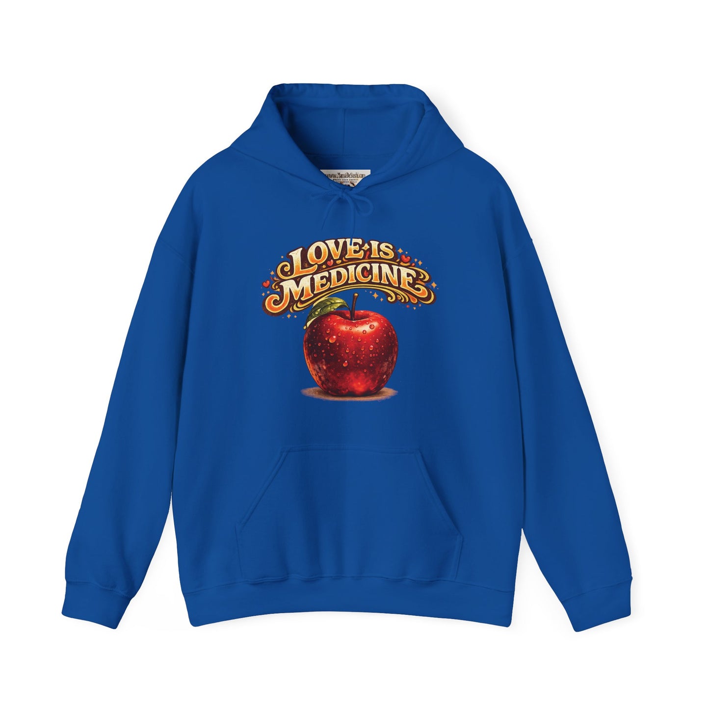 Unisex Heavy Blend™ Hooded Sweatshirt - Love is Medicine - Manzana