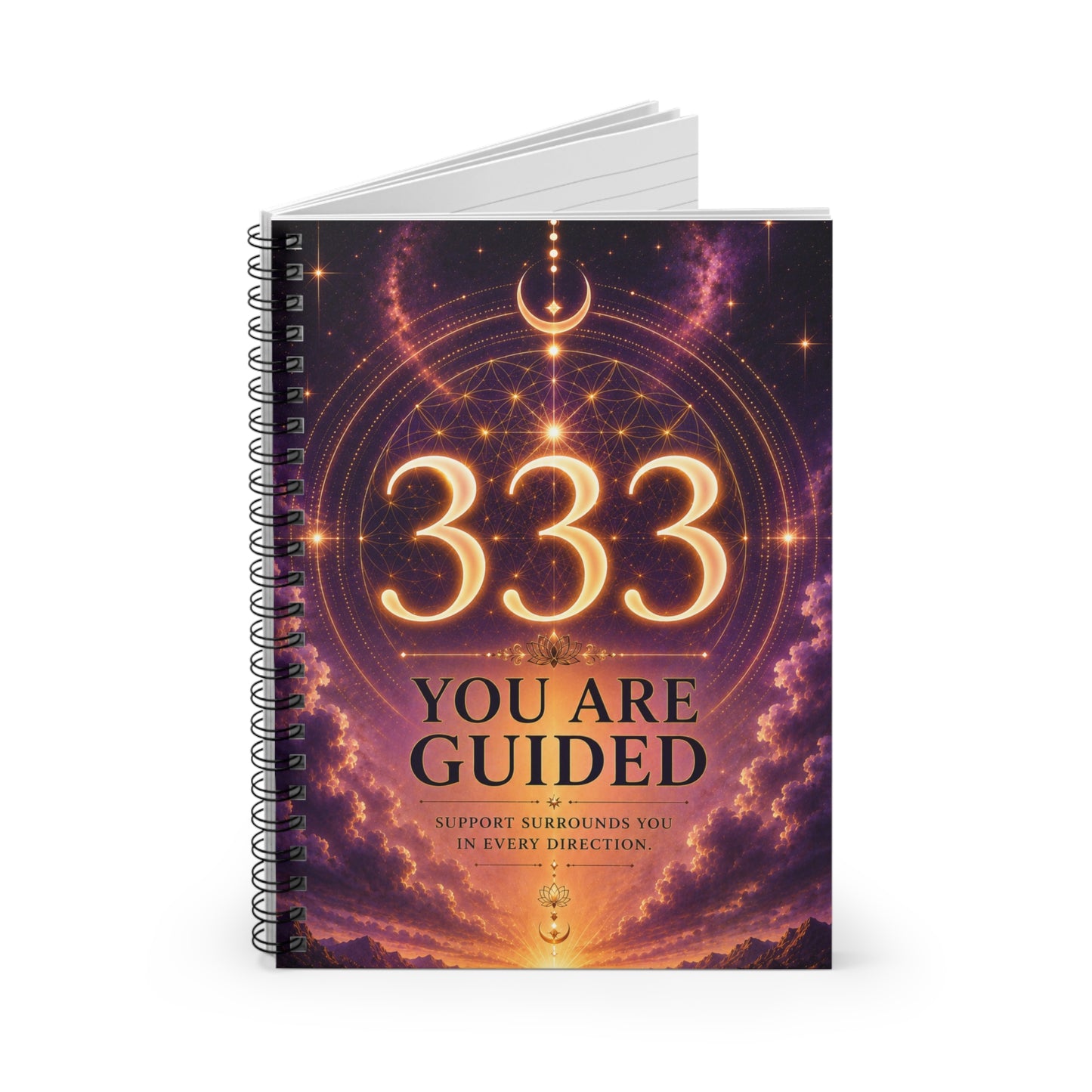 333 You Are Guided Spiral Notebook — Spiritual Guided Journal, Ruled Lined Notebook for Manifestation & Intuition