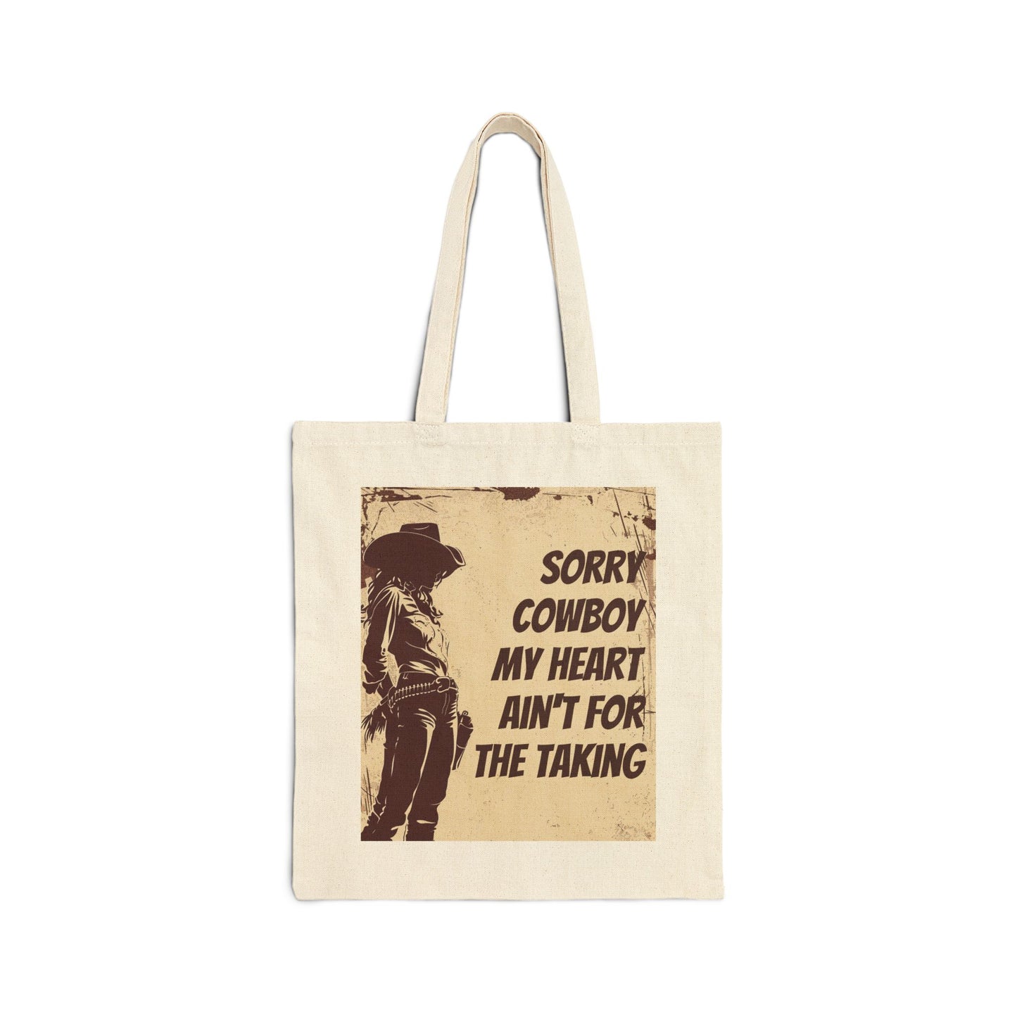 Cowgirl Cowboy Quote Canvas Tote Bag | Rustic Chic, Western Style, Gift for Cowgirls, Durable Shopping Bag, Funny Tote Bag