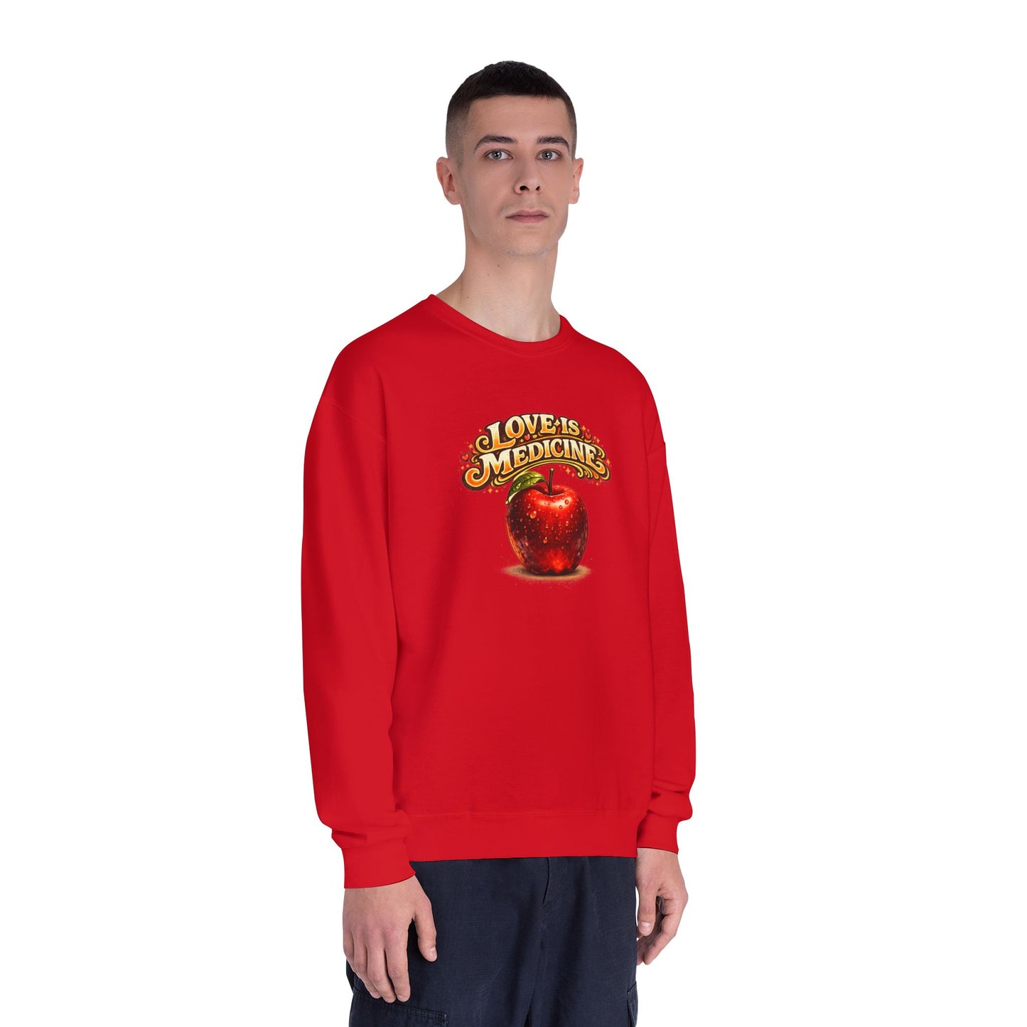 Unisex NuBlend® Crewneck Sweatshirt - Love is Medicine - Manzana