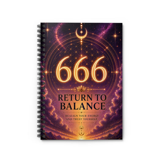 666 Return to Balance - Ruled Spiral Notebook — Minimalist Black & White,  Lined Journal