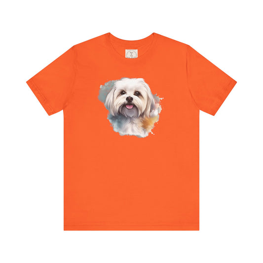 Maltese Maltipoo Watercolor tongue out - MamaDeSushi - Unisex Jersey Short Sleeve Tee