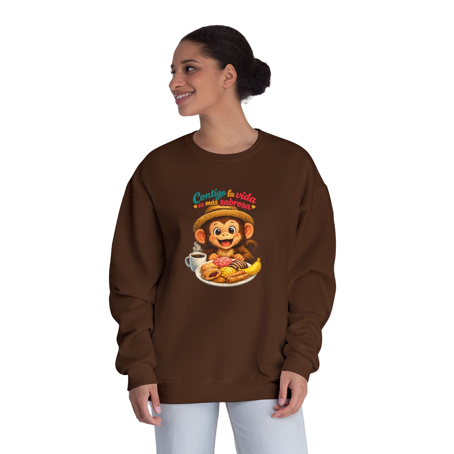 Unisex NuBlend® Crewneck Sweatshirt - Contigo La Vida Es Mas Sabrosa