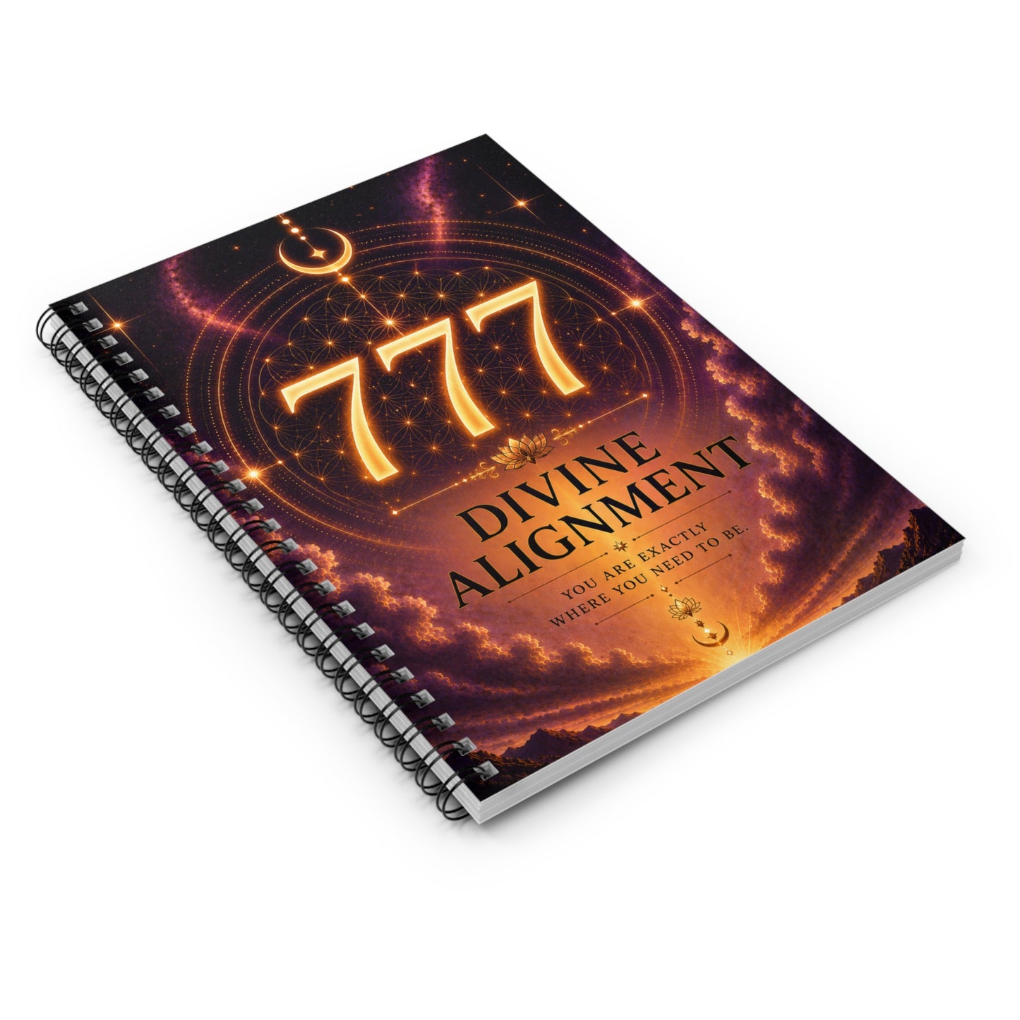 777 Divine Alignment Spiral Notebook — Spiritual Journal for Manifestation & Intuition