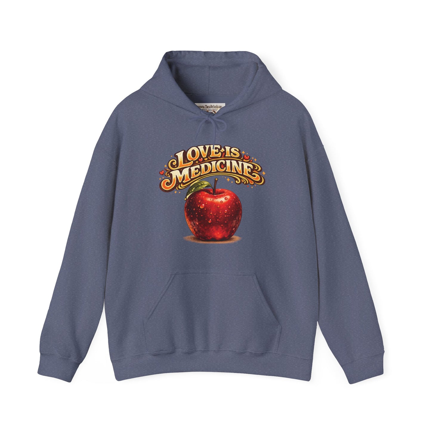 Unisex Heavy Blend™ Hooded Sweatshirt - Love is Medicine - Manzana