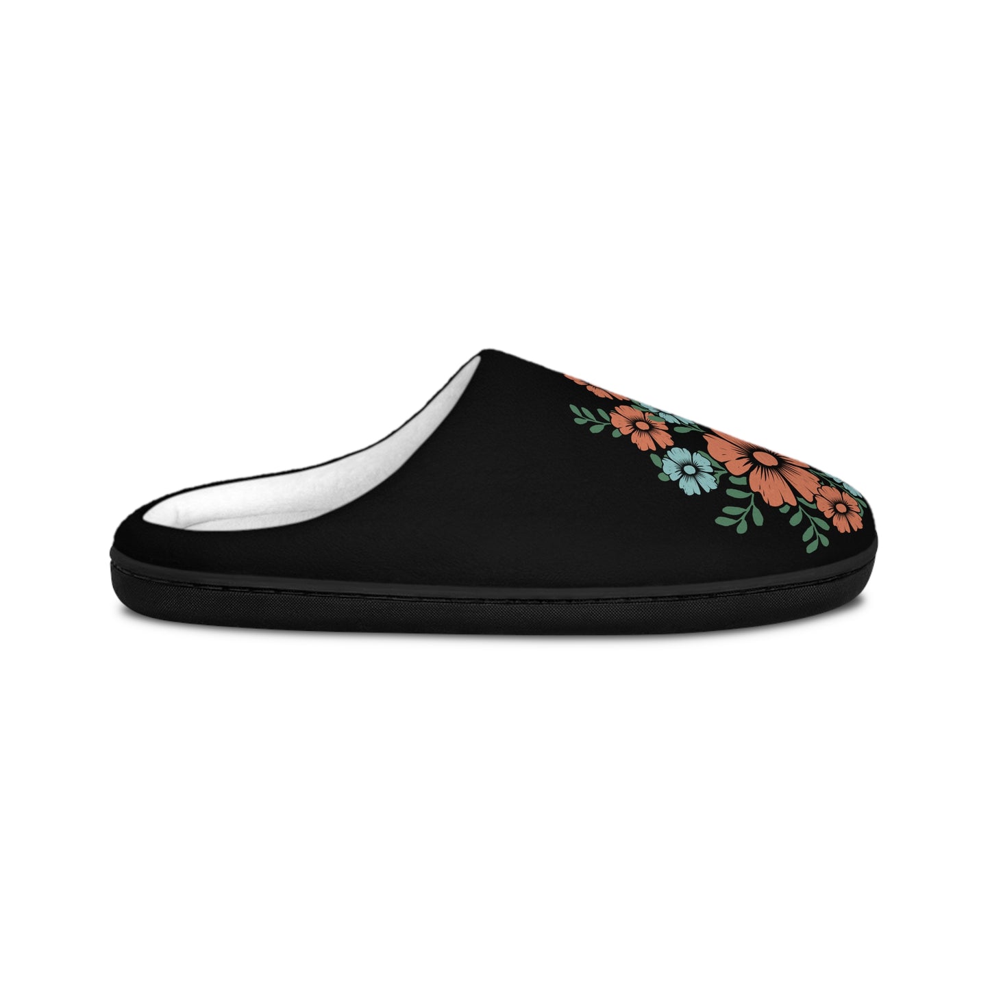 Floral Skeleton Women's Slippers, Cozy Home Gift, Casual Loungewear, Halloween Comfort, Unique Footwear