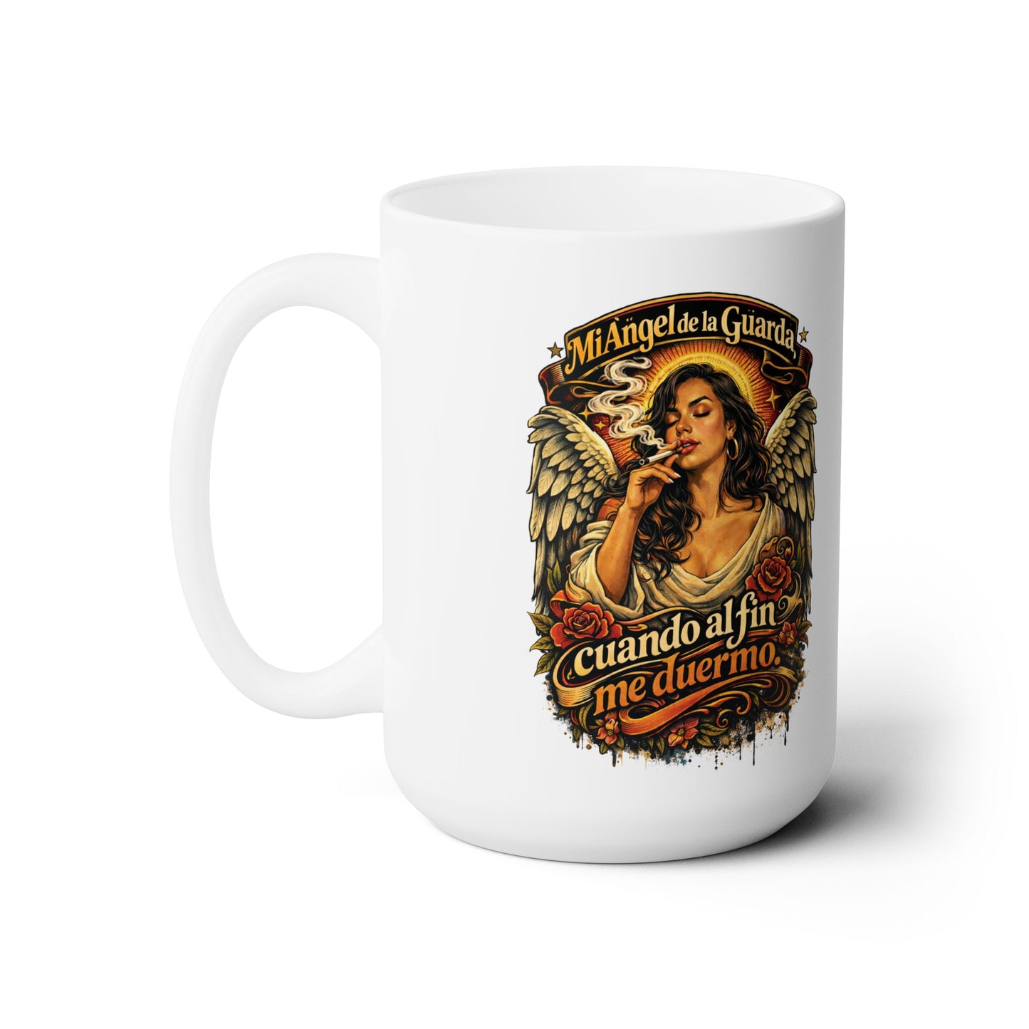 Ceramic Mug 15oz - Angel de La Guarda, dulce compania
