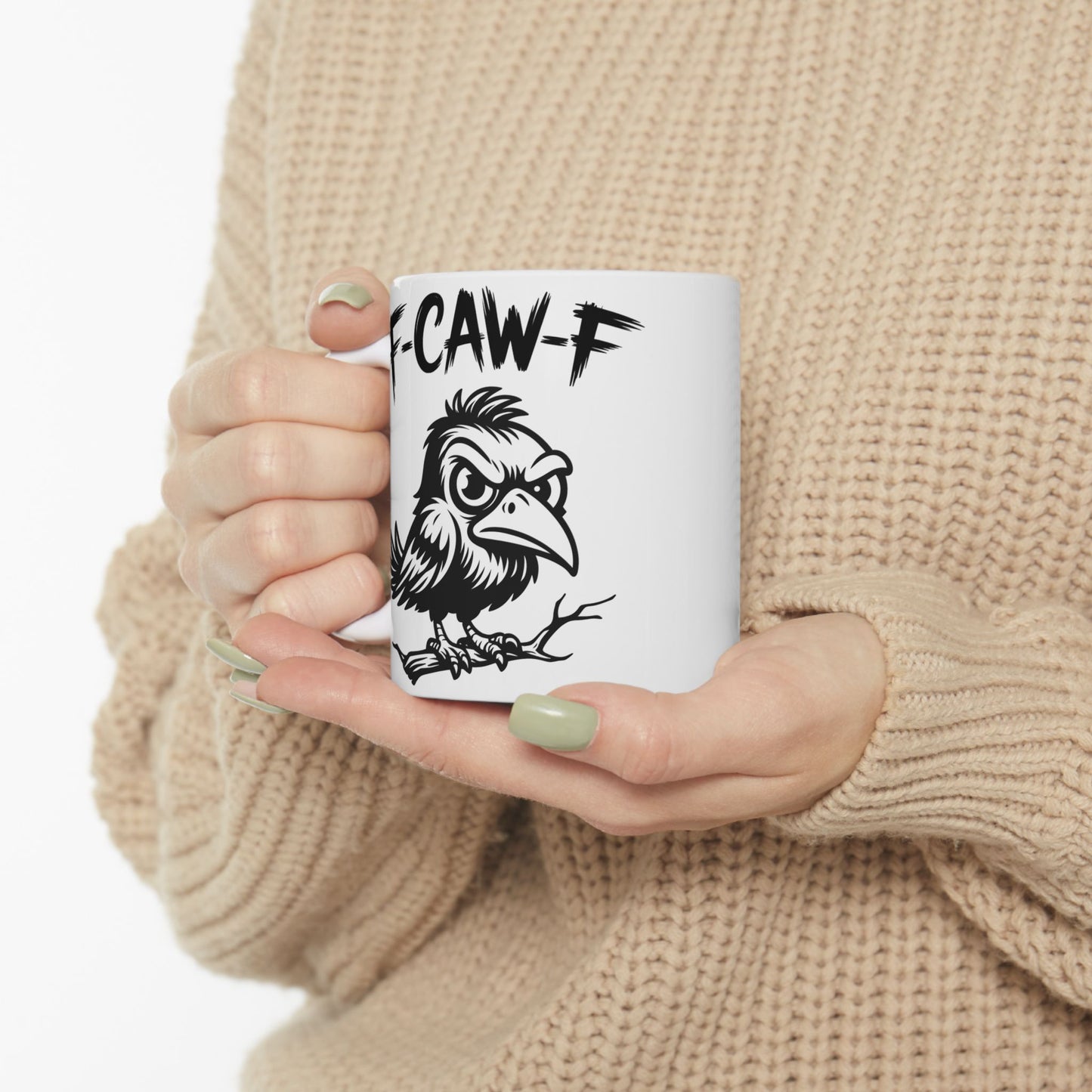 F-Caw-F Moody Raven - Ceramic Mug - Motivational Gift for Coffee Lovers, Office Desk Decor, Holiday & Birthday Present, Fun Quote