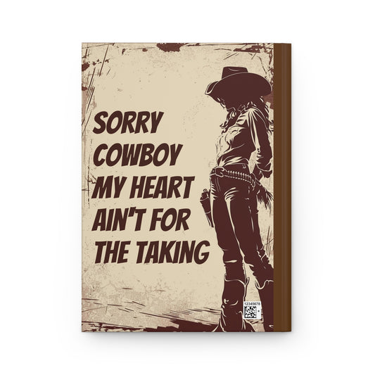 Cowgirl Cowboy Hardcover Journal Matte - Rustic Western Diary Notebook, Country Style Blank Sketchbook, Vintage Travel Planner, Retro