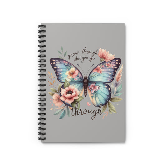 Butterfly Spiral Notebook - Ruled Line, Inspirational Quote Journal, Motivational Stationery, Positive Notepad