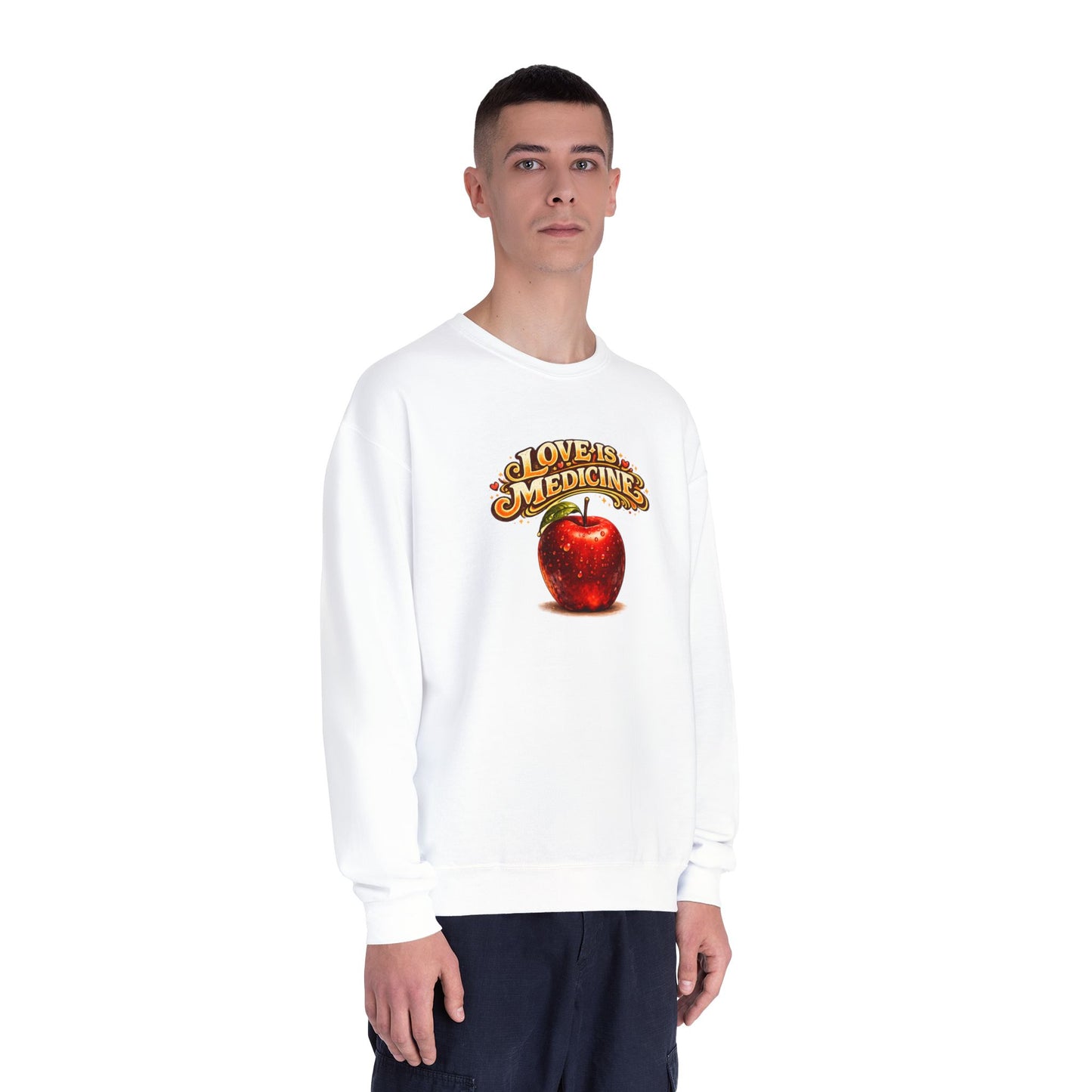 Unisex NuBlend® Crewneck Sweatshirt - Love is Medicine - Manzana