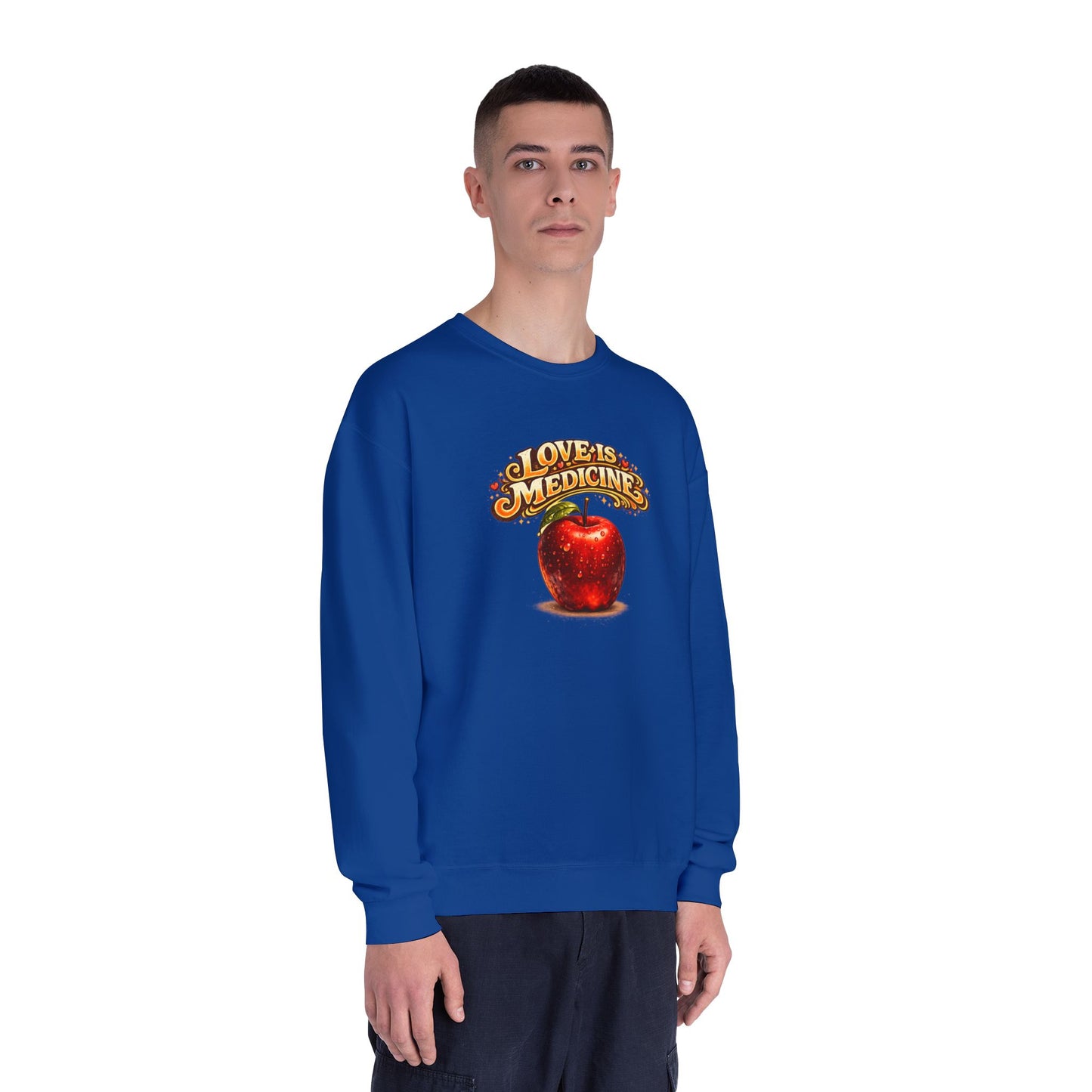 Unisex NuBlend® Crewneck Sweatshirt - Love is Medicine - Manzana