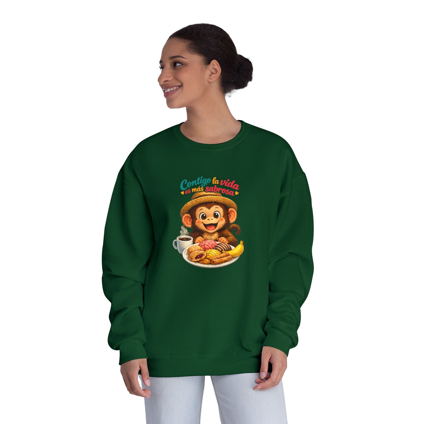 Unisex NuBlend® Crewneck Sweatshirt - Contigo La Vida Es Mas Sabrosa